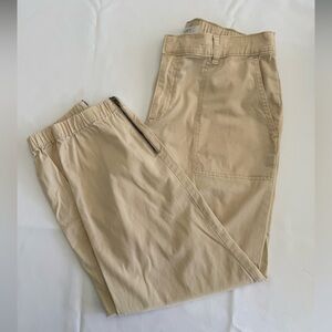 LOFT Light Khaki Casual Drawstring Pants